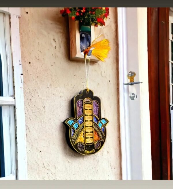 Hamsa Hand with Seven Chakra Crystal Wall and Car Hanger - Image 3