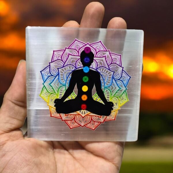 Selenite Plate (Seven Chakra Square)