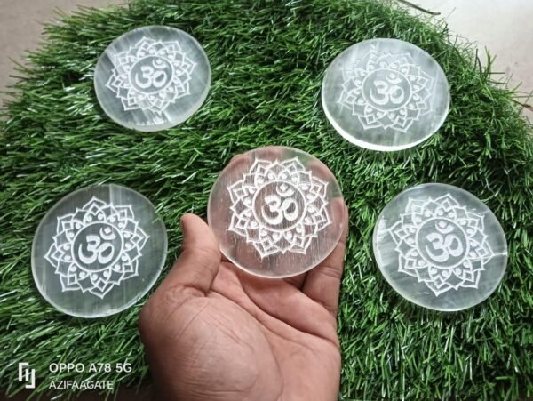 Selenite Plate (Om)